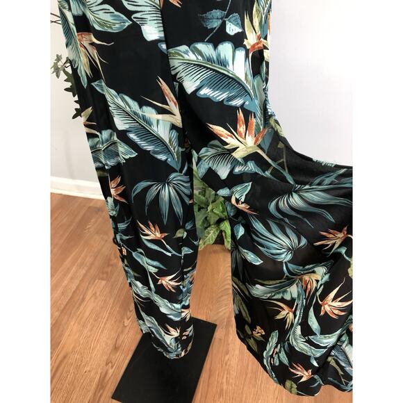 Haute Monde Summer Jumpsuit SM Sleeveless Blue Split Flare Leg Y2K Cottagecore - Picture 5 of 13